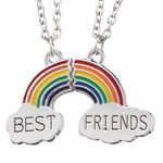 la luen Best Friend Kids Friendship Enamel Butterflies Rainbow Cloud Stitching Necklace for Men & Women