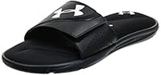 Under Armour Men's Ignite Vi Graphic Strap Slide Sandal, Black (003)/White, 10