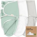 3-Pack Baby Swaddle Sleep Sacks with Zipper - Newborn Swaddle Sack, Baby Swaddles Sleep Sack 0-3 Months, Wearable Blanket Baby,Baby Swaddle Blanket Wrap,Swaddle Sack,Easy Change Swaddle (Sage)