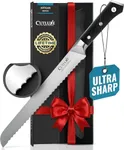 Cutluxe Bread Knife – 10" Serrated Knife for Homemade, Sourdough Bread – Forged High Carbon German Steel – Full Tang & Razor Sharp – Ergonomic Handle Design – Artisan Series