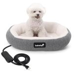 Indoor Heated Cat Bed, Heated Pet Bed for Indoor Cats Kitten Small Dogs Puppy Electric Warming Bed Heater Soft & Cozy Pet Heating Pad with Timer and Temp Adjustable Machine Washable-Oval Gray