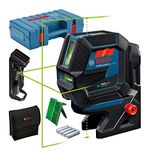 Bosch Professional Laser Level GCL 2-50 G (green laser, interior, RM 10 mount, ceiling clamp, visible working range: up to 15m, 4x AA battery, in carrying case)