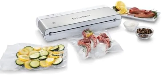 FoodSaver Compact Vacuum Sealer Machine with Airtight Bags and Roll - Ideal for Sous Vide and Airtight Food Storage, White