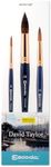 Escoda Signature Artist Watercolor Paint Brush Set, David Taylor Set #1, Includes Prado (Synthetic Sable) Round Size 8 & 12, and Ultimo (Synthetic Squirrel) Round Size 18