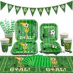 Inspireyee 107 Pack Football Party Supplies Sports Theme Birthday Decorations Football Party Plates Set Football Theme Tableware Set for Boys Sports Theme Birthday Decorations Serves 20 Guests