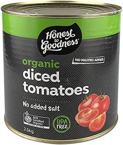 Honest to Goodness, Organic Diced Tomatoes, 2.5 Kilograms - Sourced From 100% Organic Italian Ripe Tomatoes. Picked, Diced and Canned Fresh on the Day.