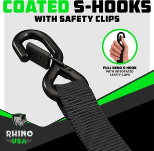 Rhino USA Ratchet Straps 4-Pack – Heavy Duty Tie Down Set