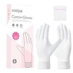 COOLJOB White Cotton Gloves with Snug-Fit Cuffs, for Dry Hands Moisturizing, Eczema Relief & Overnight SPA Treatment, Breathable Jewelry Coin Inspection Gloves (4 Pairs, Size XS)