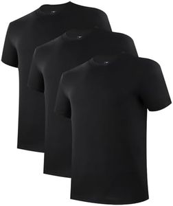 BAMBOO COOL Mens Undershirts Pack, Soft T Shirts for Men, Moisture Wicking Tees, Stretchy Breathable Crew Neck Inner Shirt