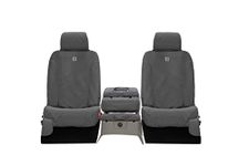 Covercraft Carhartt SeatSaver Custom Seat Covers for Select Chevrolet Silverado/GMC Sierra 1500/2500/3500 Models, SSC3458CAGY (1st Row 40/20/40 Bench Seat, Duck Weave Gravel)