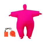 Qshine Inflatable Full Body Jumpsuit Cosplay Costume Halloween Funny Fancy Dress Blow Up Party Toy (Pink) - Polyester