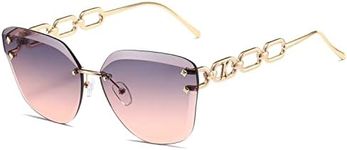 AEVOGUE Sunglasses For Women Oversized Rimless Diamond Cutting Lens Sun Glasses AE0534