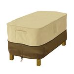 Classic Accessories Veranda Rectangular Patio Ottoman/Side Table Cover-Durable and Water Resistant Patio Furniture Cover, Large (72912), 38-Inch L by 28-Inch W by 17-Inch H