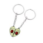 KORKUS 1 Pair Heart Avocado Keyring Fruit Couple Keychain Magnetic Suction Cute Avocado Key Chain Metal Fruit Key Holder Matching Key Pendant Couple Best Friend Gift