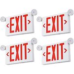 TORCHSTAR Red LED Exit Sign with Emergency Lights, Two Adjustable Head, Double Face, Battery Backup, TopSideBack Mount Exit Light Combo, UL 924 Listed for Commercial, Business, Pack of 4