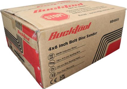 BUCKTOOL 500W Bench Belt and Disc Sander for Woodworking, 100x914mm Belt, 150mm Disc