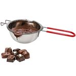 QLESHINING Chocolate Universal Melting Pot 12oz(400ml), 18/8 Stainless Steel Universal Double Boiler Spouts, Heat-Resistant Handle, Butter Chocolate Cheese Caramel Soap Candle Making Wax Melting