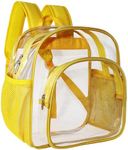 KUI WAN Clear Backpack Stadium Approved 12x12x6 Small Clear Backpack for Concert,Work,Festival,Security,Stadium, Yellow, Small, Clear Backpack Stadium Approved