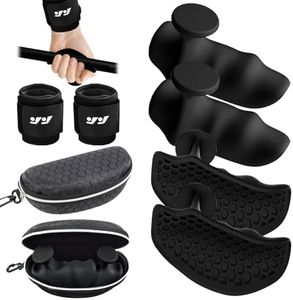 IIJPPM Rypt Grip for Weight Lifting, Silicone Anti-Slip Gym Grips for Men Women, Ergonomic Palm Protection Gloves for Dumbbell, Barbell, Weight Lifting and Pull-Ups（2 Pack） with 1 Pair Wrist Straps