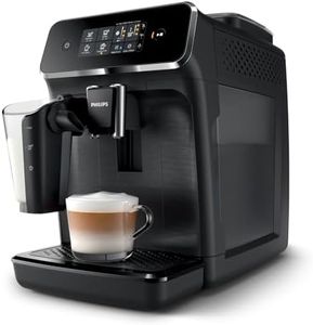 Philips 2200 Series Fully Automatic Espresso Machine, LatteGo Milk Frother, 3 Coffee Varieties, Intuitive Touch Display, 100% Ceramic Grinder, AquaClean Filter, Aroma Seal, Black (EP2230/14)