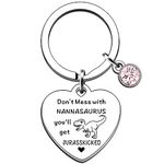 AMZQ Funny Nanna Gifts Nannasaurus Keyring Mothers Day Gifts for Nanna Nanna Birthday Christmas Presents