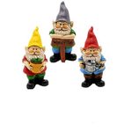 MUAMAX Miniature Gnome Figurines 3 Sets Whimsical Gnomes Fairy Garden Gnome for Fairy Gardens or Indoor and Outdoor Garden Decor