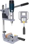 NAWESRVA High-Precision Hand Drill Press Adapter with Vise – Aluminum Alloy Stand, 8.8-Inch Base, Ergonomic Handle, Adjustable Clamp (1.4-1.6 Inch) – Secure & Stable Drilling Solution
