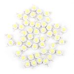 50pcs LED Lamp Beads, SMD Chip for 1W Cold/Warm White LED Beads, Light Emitting Diode Bulb Chips for DIY Spotlights Lighting Fixtures (Pure White)