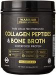 Warrior Strong Wellness Premium Collagen Peptides Bone Broth Powder: Grass Fed Hydrolyzed Collagen Boost for Healthy Skin, Nails, Hair, Joints, Muscles, Bones, Digestion, Keto Friendly, Unflavored