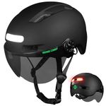 BASE CAMP Adult Bike Helmet for Men Women,Smart Urban Bicycle Helmet with Sun Visor, Mountain Road Cycling Helmet with NFC, CPSC & NTA-8776 Dual Certified - Class 3 E-Bikes, Scooters, Commuter