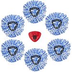 6 Pack Spin Mop Replacement Head 1 Rotating Mop BaseRinse Clean Mop Refills Compatible with O Cedar EasyWring RinseClean 2 Tank Bucket System 360 °Microfiber Replacement Mop Head for Floor Cleaning