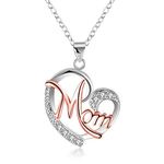 Mothers Day Gifts for Mom Pendant Necklace Heart Pendant Necklace Jewelry Gift Birthday Christmas for Mother