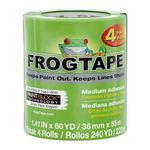 Frog Tape Multi-Surface Masking Tape for Painting 36mm x 55m, Decorators Tape, Painters Masking Tape for Indoor Painting & Decorating - Pack of 4