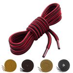 lorpops Round Boot Laces [2 Pairs] Heavy Duty and Durable Shoelaces for Boots,Diameter: 3/16” Work Boots & Hiking Shoes , 47inch/120cm, Red