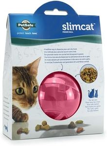 PetSafe SlimCat Interactive Feeder - Combines Play with Mealtime - Adjustable Portions - BPA-Free Plastic - Slow Feeder for Digestion - Lightweight, Dishwasher-Safe Toy - Pink