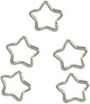 YUETON Pack of 50 Metal Star Shaped Split Ring Key Ring Key Holder Keyfob Accessories Connector Keychain Keyring