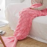 Knitted Mermaid Tail Blanket Home D