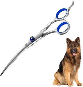 Sage Square Dog Grooming Down Curved Scissor, Stainless Steel, Sharp, Durable, Curved, Smooth, Comfort Perfect for Blending, Cleaning & Removable (15cm)