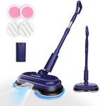 SUNSMAI Cordless Electric Mop with Dual Spin, Removable Battery, LED Lights & 300ml Spray Tank, 60-Min Runtime Floor Cleaner & Polisher for Hardwood and Tile, Quiet Waxing & Efficient Cleaning