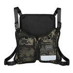 Chest Rig Bag Hip Hop Adjustable Crossbody Bags with Reflective for Men Women Fitness Hiking Cycling Camping Climbing Running (Camouflage)