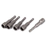 sourcingmap® 1/4 Inch Hex Shank 10mm Socket Magnetic Nut Driver Bit Setter 5pcs