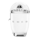 Smeg Retro 50's Style Citrus Juicer with Stainless Steel Reamer and Strainer, Anti-Drip Spout, 70W, White, CJF11WHUK