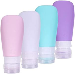 100ml Travel Bottles for Toiletries, 4 Pcs Silicone Bottles Leak Proof Refillable Squeezable Containers Set, Travel Shampoo Bottles for Toiletries Body Wash