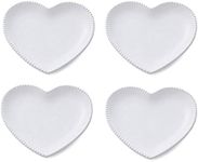 CHOOLD Elegant Ceramic Heart Shaped Salad Plate/Dessert Plate for Home Kitchen Party Xmas-7 Inch-Set of 4