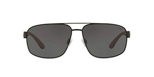 Polo Ralph Lauren Men's 0Ph3112 903887 62 Sunglasses, Black (Black/Grey)