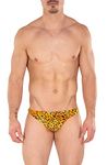 Men's New Print Thong Swimsuit By Gary Majdell Sport Jaguar Print X-Large