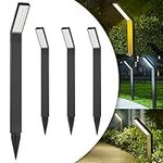 LONGTOO Solar Light Outdoor Garden, 4 Pack IP65 Waterproof Solar Pathway Lights, 3 Light Modes, Auto On/Off, Solar Powered Path Lights for Garden, Lawn, Yard, Pathway, Driveway