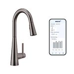 Moen 7864EVBLS Sleek U by Moen Smart Pulldown Kitchen Faucet with Voice Control and MotionSense, Black Stainless