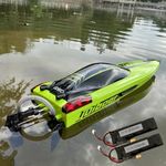 Ssccgym UDI R/C UDI018 Large RC Speed Boat 2.4G 4WD 40-45km/h Remote Control Brushless Watercraft for Hobby Adult 22.8Inches (2 Batteries)