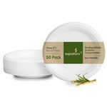 Signature Packaging - Biodegradable Paper Plates - 50 Pack - Medium & Sturdy Disposable Tableware - Round 17cm